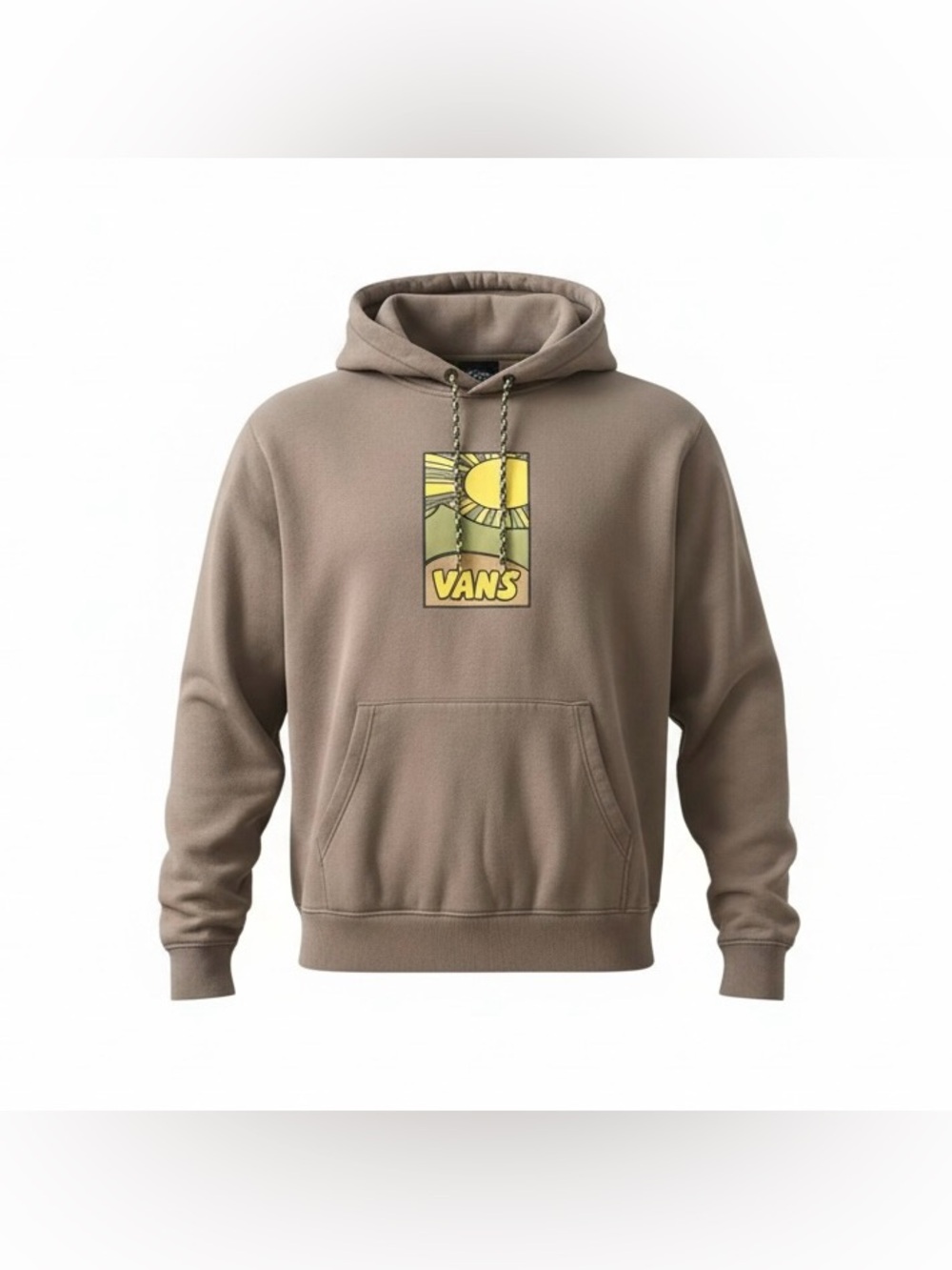 Vans Brown Pullover Hoodie with Yellow Graphic